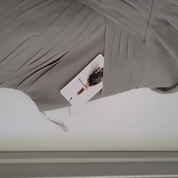 Happy Wedding Gown Gray Green Front Slit Adjustable Laced Back Fully Lined New - Picture 3 of 16